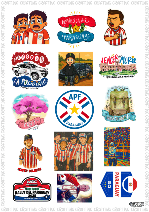 STICKERS ALBIRROJOS PLANCHA OFICIAL LGC VERSIÓN 2