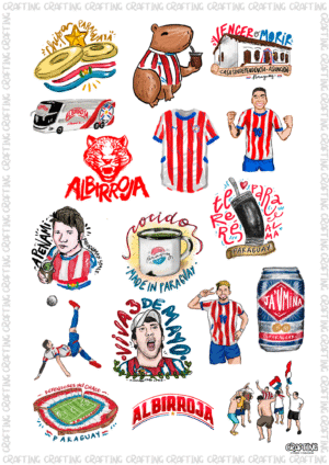 Combo albirrojo (7) STICKERS ALBIRROJOS PLANCHA OFICIAL LGC VERSIÓN 1