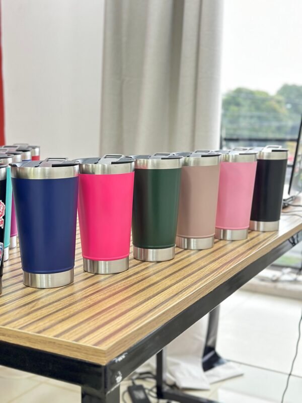 Vaso térmico con abridor + stickers albirrojo