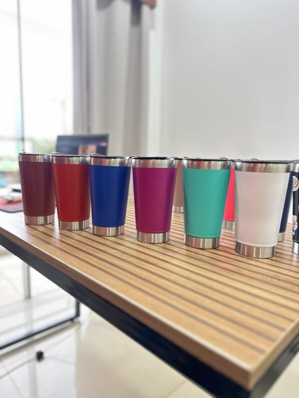 Vaso térmico con abridor + stickers albirrojo