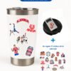 Vaso térmico con abridor + stickers albirrojo
