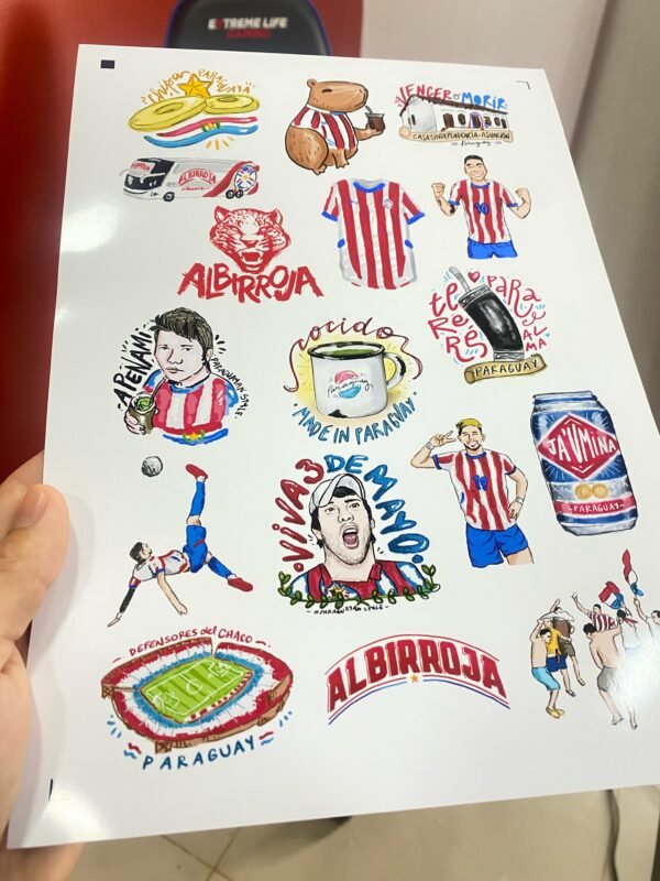 STICKERS ALBIRROJOS PLANCHA OFICIAL LGC VERSIÓN 1